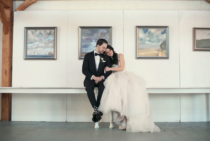 Sitting on the white farm tables, Anchor & Lace photo